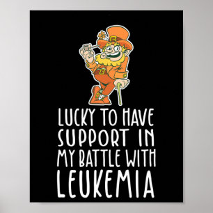 Poster Leucémie leprechaun A à quatre feuilles de st patr