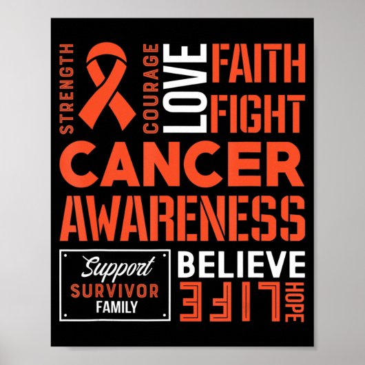 Poster Leucémie Lutter contre le cancer Ruban 3 (Devant)
