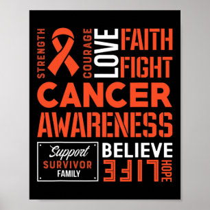 Poster Leucémie Lutter contre le cancer Ruban 5