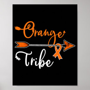 Poster Leucémie rénale Cancer Sensibilisation Orange Ribb