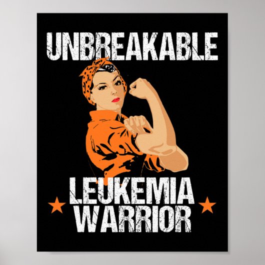Poster Leucémie Sensibilisation Guerrier indestructible O (Devant)