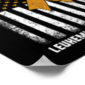 Poster Leucémie Sensibilisation Orange Ruban Usa Drapeau (Coin)