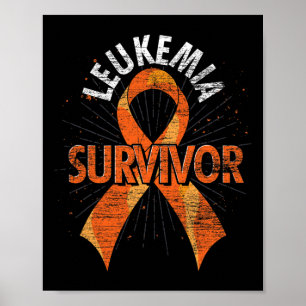 Poster Leucémie Survivante Orange Ruban Cancer Leucémie A