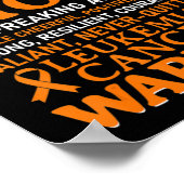 Poster Leukemia Cancer Awareness Survivor Orange Ribbon M (Coin)