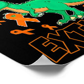 Poster Leukemia Dinosaur Orange Ribbon Hématologue Repti (Coin)