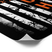 Poster Leukemia Ribbon Frappe Américain Drapeau Leukemia (Coin)