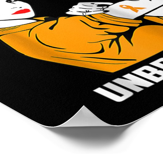 Poster Leukemia Warrior Unbreakable  Awareness Gift  Tee (Coin)