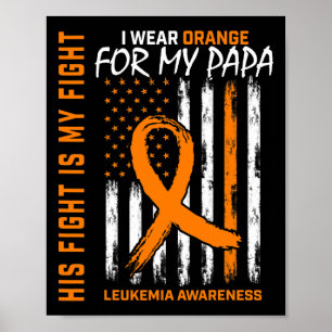 Poster Leukémie Orange Cancer Awareness Papa American Fla