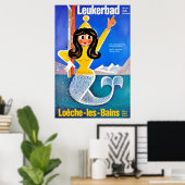 Poster Leukerbad, Station thermale, (Bureau à domicile)