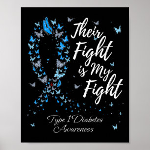 Poster Leur combat est mon combat T1d Type 1 Diabète Laur