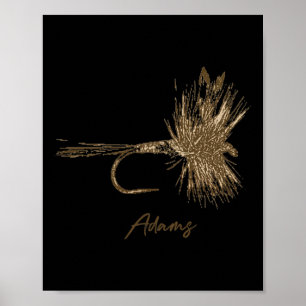 Poster Leurre de pêche à la mouche Adams Vintage