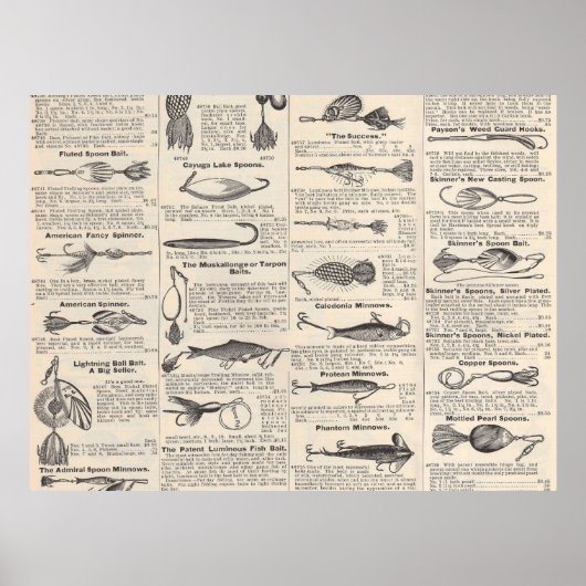 Poster Leurres de pêche Publicité Art de pêcheur (Devant)