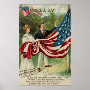 Poster Levage du drapeau le Jour du Souvenir