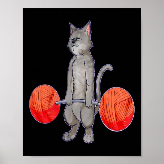 Poster Levant à la mort Gray Chat Poids Bodybuilding Wi (Devant)