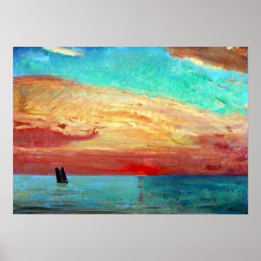 Poster Levée de soleil de Fujishima Takeji au-dessus de l (Devant)