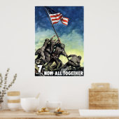 Poster Levée Du Drapeau Sur Iwo Jima — Frontière (Cuisine)