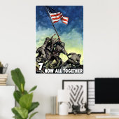 Poster Levée Du Drapeau Sur Iwo Jima — Frontière (Bureau à domicile)