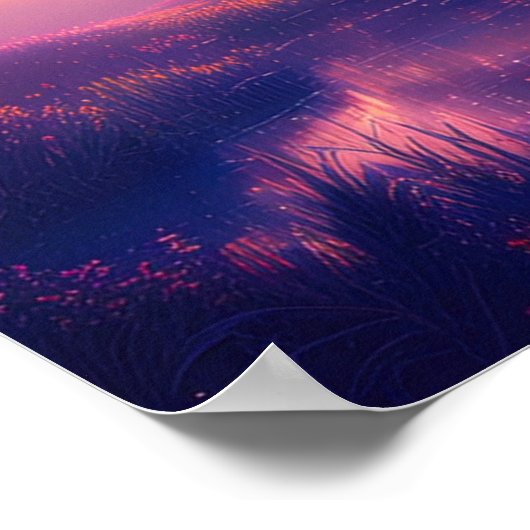 Poster Levée majestueuse de soleil dans la forêt marécage (Coin)