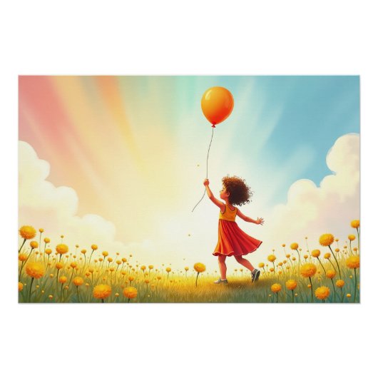Poster Levée par la lumière - Une fille, Un ballon, Un ch (Devant)