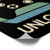 Poster Level 17 Unlocked 17th Gaming Birthday Controller  (Coin)