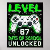 Poster Level 67 Days Of School Unlocked Boys 67th Day Of  (Devant)