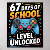 Poster Level 67 Days Of School Unlocked Boys 67th Day Of (Devant)