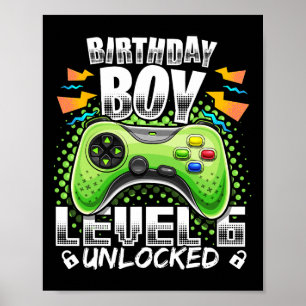 Poster Level 6 Vidéo Game 6th Birthday Gamer Gif