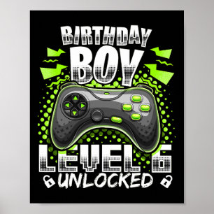 Poster Level 6 Vidéo Game 6th Birthday Gamer Gif