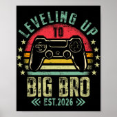 Poster Leveling Up To Big Brother 2026 Funny New Gamer Bo (Devant)