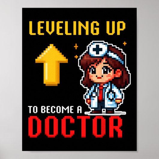 Poster Levelup Doctor Ck To School Funny Gamer Girls (Devant)