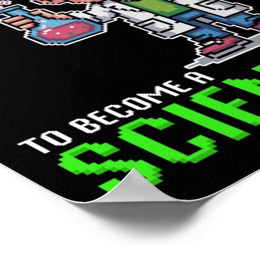 Poster Levelup Scientist Ck To School Funny Gamer Boy (Coin)