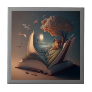 Poster Leven bij lezen Tegeltje