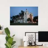 Poster Lever de la lune sur la vieille mission (Bureau à domicile)