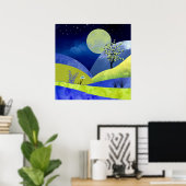 Poster Lever de lune de printemps (Bureau à domicile)