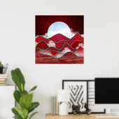 Poster Lever de lune rouge (Bureau à domicile)