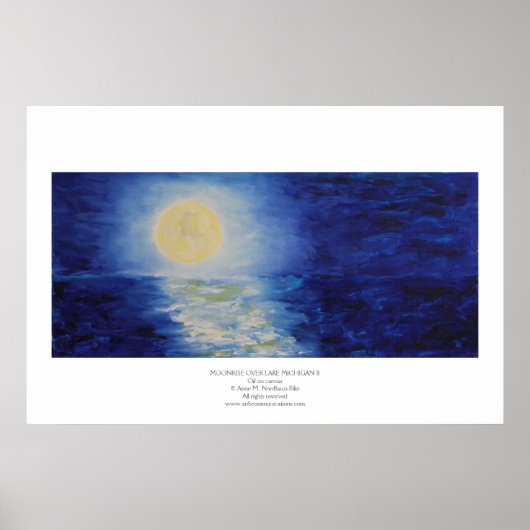 Poster Lever de lune sur le lac Michigan II (Devant)