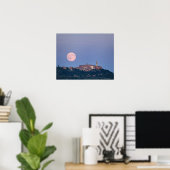 Poster Lever de lune sur Pienza (Bureau à domicile)