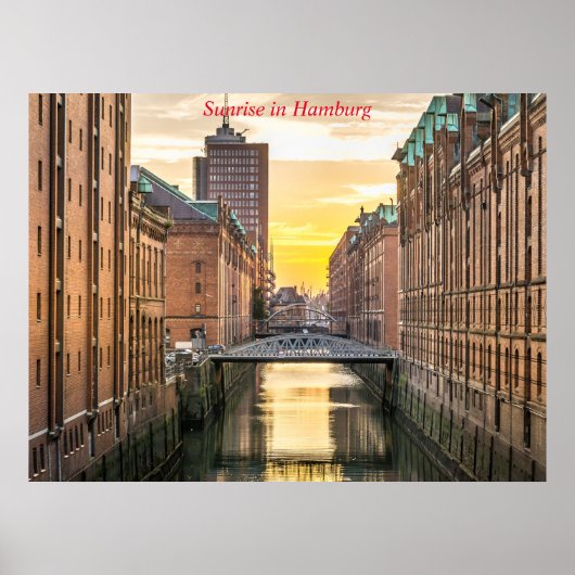 Poster Lever de soleil à Hambourg (Devant)