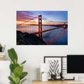 Poster Lever de soleil au Golden Gate (Bureau à domicile)