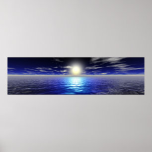Poster Lever de soleil bleu