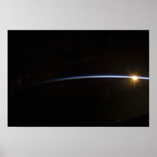 Poster Lever de soleil comme vu dans l'espace