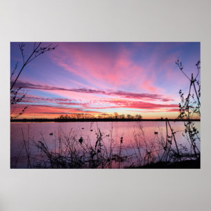 Poster Lever de soleil dans l'affût camouflé de l'Arkansa