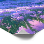 Poster Lever de soleil dans une vallée de la lavande (Coin)