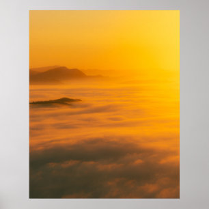 Poster Lever de soleil d'automne magique au-dessus des nu