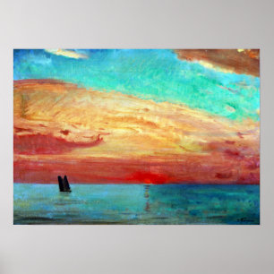 Poster Lever de soleil de Fujishima Takeji au-dessus de