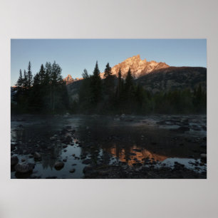 Poster Lever de soleil de Grand Teton à Cottonwood Creek
