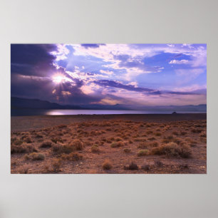 Poster Lever de soleil de lac pyramid du Nevada