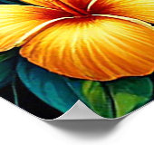 Poster Lever de soleil de plage tropicale avec palmiers, (Coin)