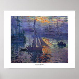 Poster Lever de soleil en mer par art d'impressionniste