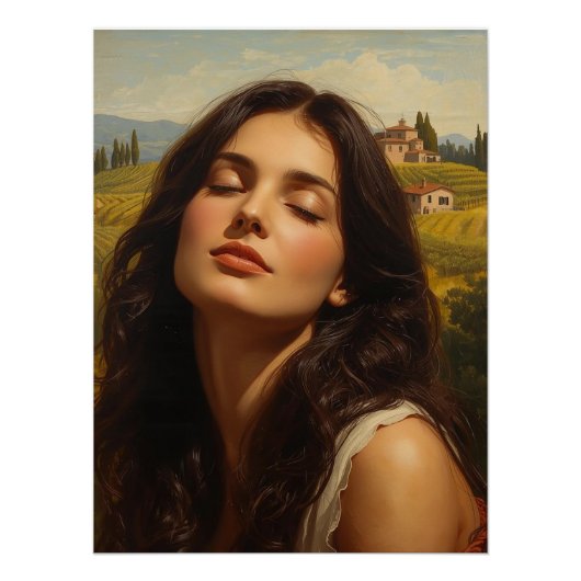 Poster Lever de soleil en Toscane (Devant)